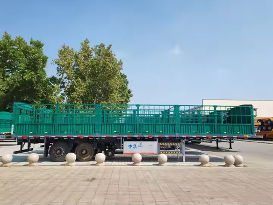 CIMC Pabrik Langsung 3/4 Poros Pengangkutan Bangunan Material lainnya Bulk Pagar Kargo Trailer