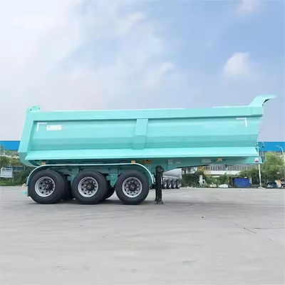 CIMC China Pabrik Baja Bentuk U 3 Poros Heavy Duty Hydraulic End Rear Tipper Dump Cart Semi Trailer
