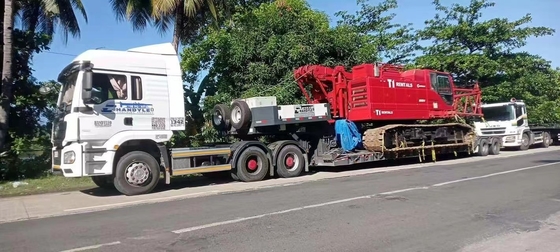 Semi-trailer baja multi axis yang dapat disesuaikan CIMC Lowbed Semi-trailer Truck Trailer