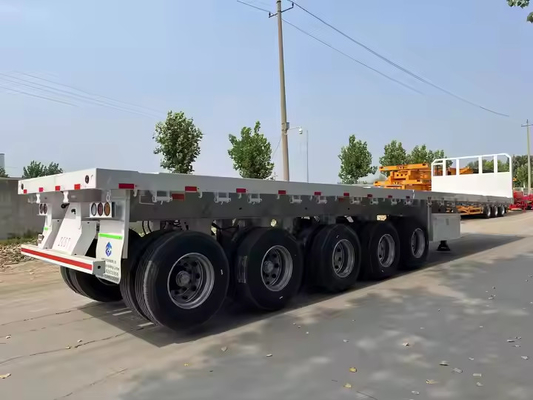 CIMC 5 Gandar 40ft Diperpanjang Peregangan Cargo Flatbed Deck Truck Tractor Semi-Trailer