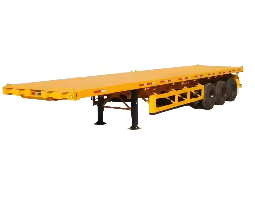 CIMC 3 Axles 12m Kontainer baru flatbed Semi Truck Trailer Low Flat Bed Semi Trailer