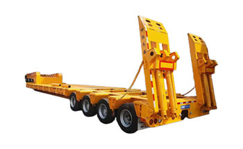 Semi-trailer baja multi axis yang dapat disesuaikan CIMC Lowbed Semi-trailer Truck Trailer