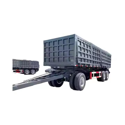 CIMC 3 Axle Draw Bar Side Dump Full Trailer 40-100 Ton Drawbar Towing Dolly Full Truck Trailer