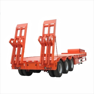 Semi-trailer baja multi axis yang dapat disesuaikan CIMC Lowbed Semi-trailer Truck Trailer