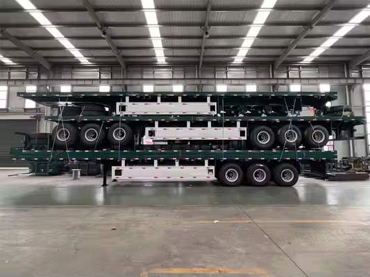 Custom 20ft/40ft 3-Axle flatbed Semi-Trailer New Special Transport Steel Box Truck Trailer Dengan Ban 12r22.5