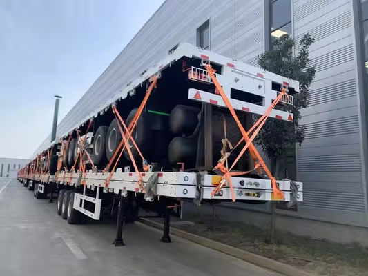 40 ft-60 ft Container Transportasi Semi-Trailer Articulated 40 Feet Flatbed Truck Trailer Dibuat di Cina