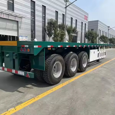 40ft 45ft Flat Bed Trailer Tangki bahan bakar lain dipasang pada kontainer Flatbed Trailer Bulk Goods Transport Trailer