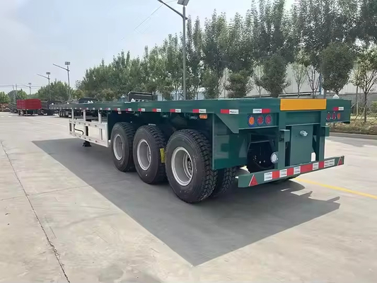 30 40 50 Ton 2 3 4 Axles Flatbed Semi Truck Container Trailer 48 Ft 40 Ft 20 Ft Flatbed Trailer untuk dijual