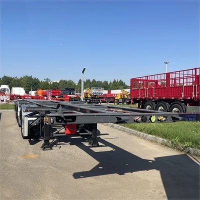 Truk Semi Trailer Rangka Skeletal Pengangkut Kontainer 40 Kaki 4 Gandar Baja Q345B