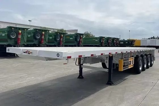 12 Set Twist Lock Flatbed Semi Trailer untuk 30T sampai 100 ton Kapasitas dan Truck Trailer