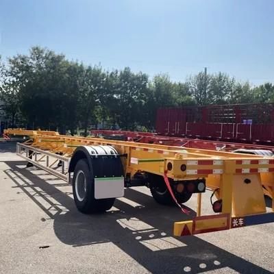 Bahan baja 1/2 Poros 20ft 40ft 45ft Container Transportasi Baja Skeleton Semi Trailer