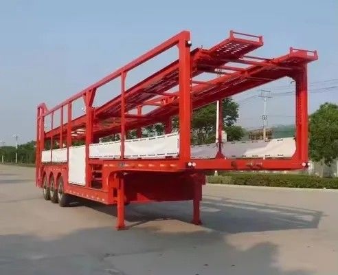 Kapasitas mobil 40 ton 2 poros Double Decks 8 Mobil /6 Mobil Mobil SUV Transporting Trailer