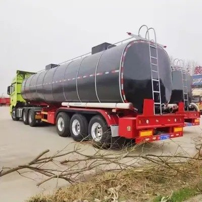 3 Poros Pengangkutan Aspal Bitumen Tanker Semi Trailer dengan Trailer Truk Dipanaskan
