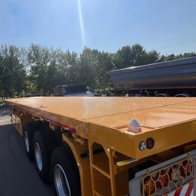 20ft 40ft Container Flatbed Truck Semi Trailer dengan 3mm 4mm Grain Plate Platform