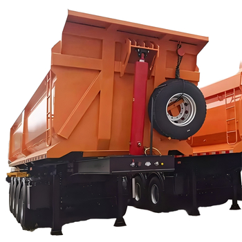 Truk Semi Trailer Dump Tugas Berat Angkut Pasir Batu Bara
