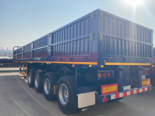 Truk Semi Kontainer Dinding Samping Tugas Berat untuk Pengangkutan Barang