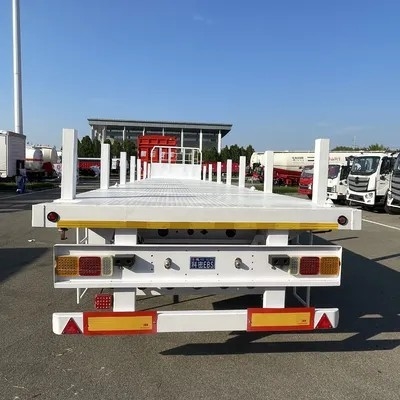 20/40/45FT Semi-Trailer Flatbed Container Truck dengan Twist Lock Adjustable 12500x2500x1600